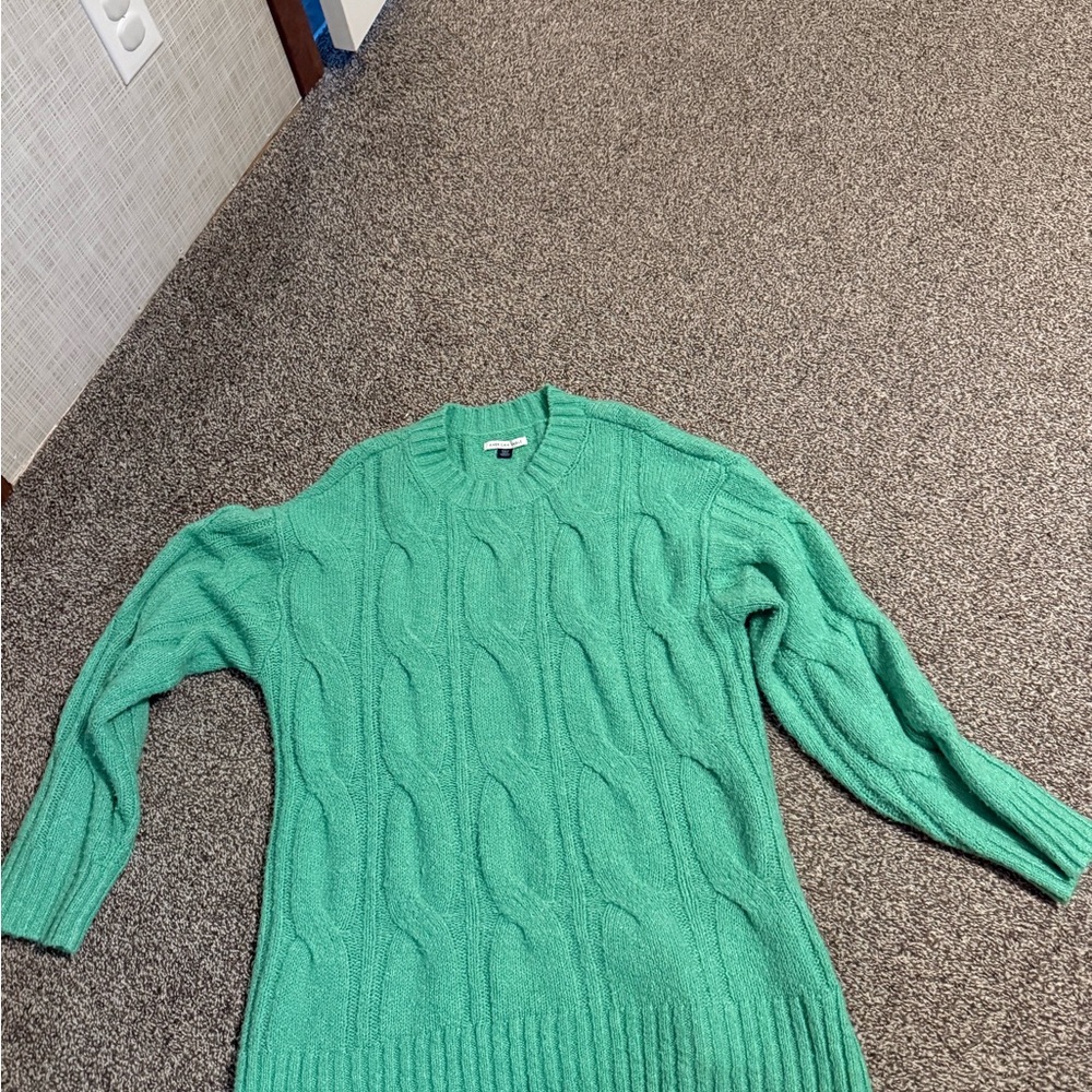 American Eagle Outfitters Teal Cable Knit Sweater